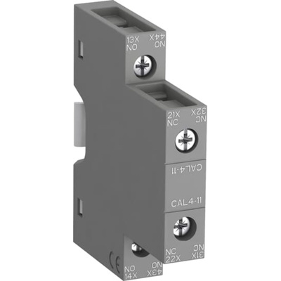 ABB Auxiliary Contact Block, 2 Contact, 1NC + 1NO, Side Mount