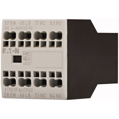 Eaton Auxiliary Contact, 4 Contact, 1 NC, 1 NCL, 1 NO, 1 NOE, Front Fixing