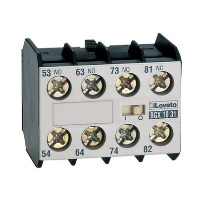 Lovato Auxiliary Contact, 4 Contact, 1NO + 3NC, Front Mount, BG