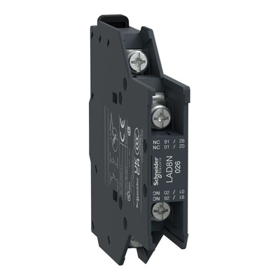 Schneider Electric Auxiliary Contact Block, 2 Contact, 2NC, Front Mount, TeSys