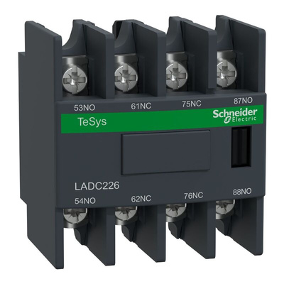Schneider Electric Auxiliary Contact Block, 4 Contact, 2NO + 2NC, Front Mount, TeSys