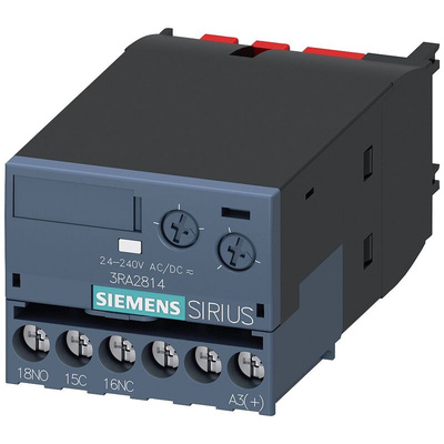 Siemens Auxiliary Switch Block, 1 Contact, 1CO, Clip-On Mounting, SIRIUS