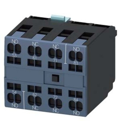 Siemens Auxiliary Switch Block, 4 Contact, 2NO + 2NC, Snap-On Mounting, SIRIUS