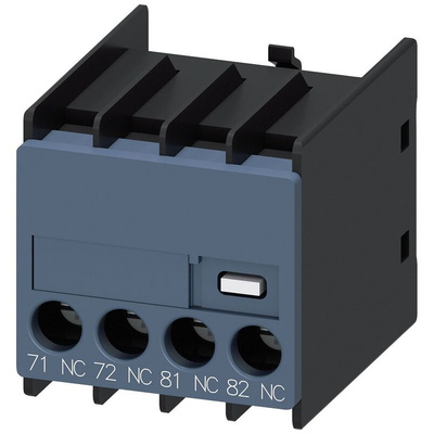 Siemens Auxiliary Switch Block, 2 Contact, 2NC, Snap-On Mounting, SIRIUS