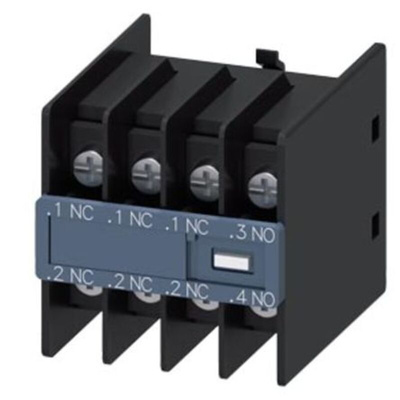 Siemens Auxiliary Switch Block, 4 Contact, 1 NO + 3 NC, Snap-On, SIRIUS