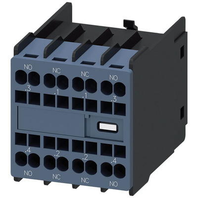 Siemens Auxiliary Switch Block, 4 Contact, 2NO + 2NC, Snap-On Mounting, SIRIUS