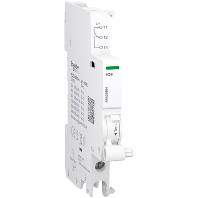 Schneider Electric Auxiliary Contact, 1 Contact, 1 C/O, Clip-On, Acti9