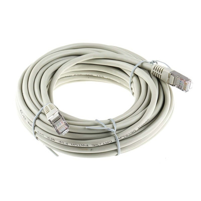 RS PRO Grey PVC Cat5 Cable F/UTP, 10m Male RJ45/Male RJ45