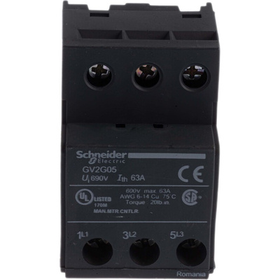 Schneider Electric Contactor Terminal Block for use with GV2 Series