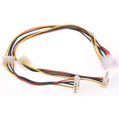 RS PRO Connector Cable Assembly, Male 4-Pin Molex to 4 x Female 4-Pin Molex 4-Pin Molex Male to Female 2m 4-Pin Molex