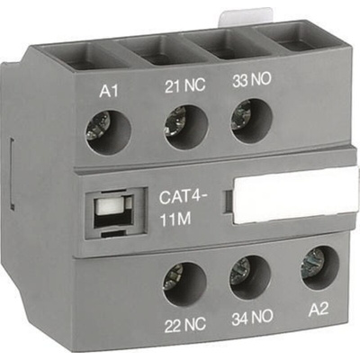 ABB Auxiliary Contact, 2 Contact, 1NC + 1NO, Front Mount