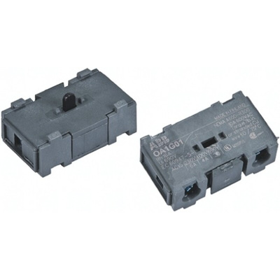 ABB Auxiliary Contact, 1 Contact, 1NC, Snap-On