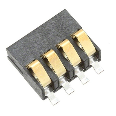 AVX, 9155 Male 4 Way Battery Connector, Right Angle, Surface Mount, 3A