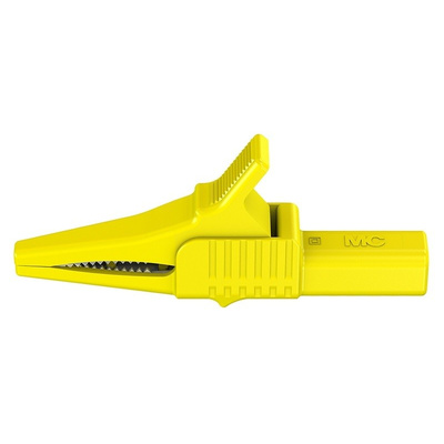 Staubli Crocodile Clip, Brass Contact, 32A, Yellow