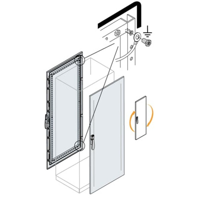 ABB IS2 Series Lockable Steel RAL 7035 Blind Door, 600mm W, 1.8m L for Use with IS2 Enclosures