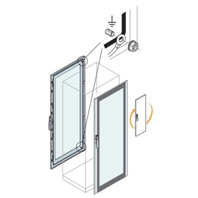 ABB AM2 Series Lockable Steel RAL 7035 Glazed Door, 800mm W, 2.2m L for Use with IS2 Enclosures