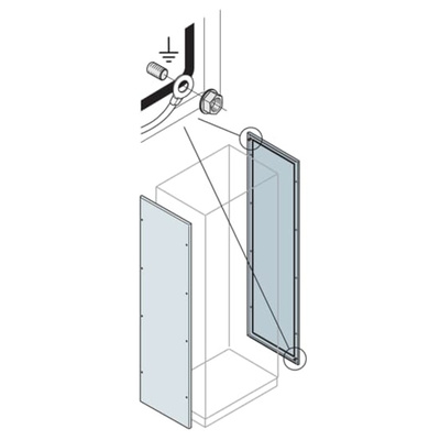 ABB AM2 Series RAL 7035 Steel Blind Side Panel, 400mm W, 1.8m L, for Use with Enclosures - baying (horizontal joining)