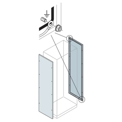 ABB AM2 Series RAL 7035 Steel Blind Side Panel, 100mm W, 2.2m L, for Use with Enclosures - baying (horizontal joining)
