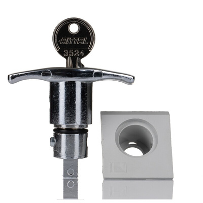 Rittal Silver Die Cast Zinc Locking Handle, T-Handle