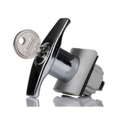 Rittal Silver Die Cast Zinc Locking Handle, T-Handle