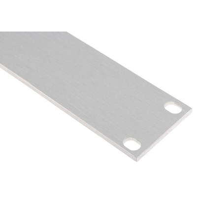 RS PRO Unpainted Aluminium Front Panel, 1U, 482.6 x 43.7mm