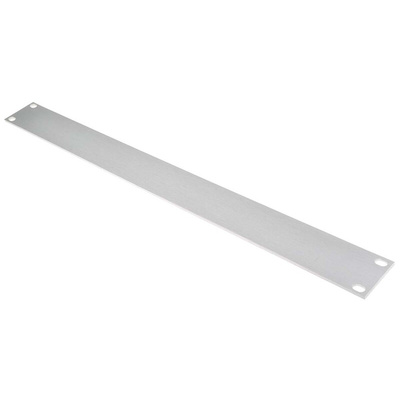 RS PRO Unpainted Aluminium Front Panel, 1U, 482.6 x 43.7mm