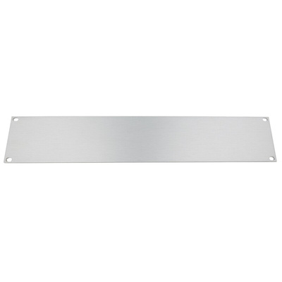 RS PRO Unpainted Aluminium Front Panel, 2U, 482.6 x 88.1mm