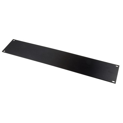 RS PRO Black Aluminium Front Panel, 2U, 21HP, 482.6 x 88.1mm