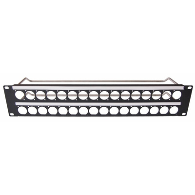 RS PRO Black Steel Rack Panel, 2U, Ventilated
