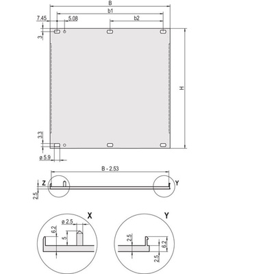 nVent SCHROFF Front Panel, 6U, 84HP