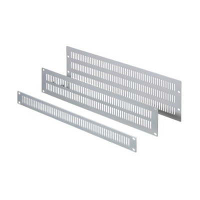 Rittal Unpainted Aluminium Front Panel, 1U, Ventilated
