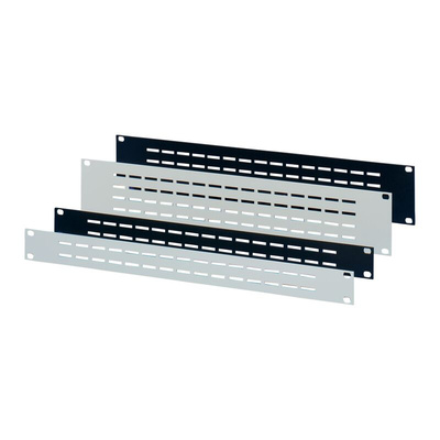 nVent SCHROFF Grey Aluminium Front Panel, 1U, Ventilated, 483x 132.5mm
