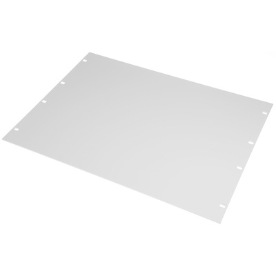nVent SCHROFF Grey Aluminium Front Panel, 8U, Ventilated, 483 x 354.8mm