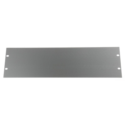 METCASE Grey Aluminium Front Panel, 3U, 95HP, 482.6 x 132.5mm