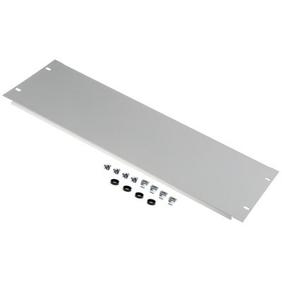 RS PRO Grey Steel Blanking Panel, 4U, 483 x 9mm