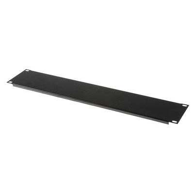 RS PRO Black Steel Blanking Panel, 2U, 483 x 9mm