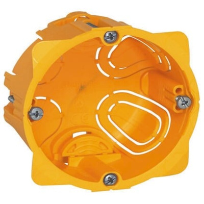 Legrand Batibox Yellow Plastic Back Box, NF, 1 Gangs