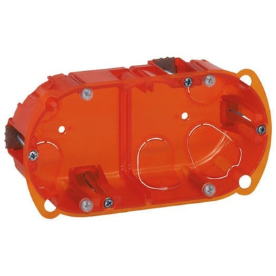 Legrand Batibox Orange Plastic Back Box, NF, 2 Gangs