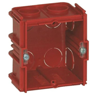 Legrand Batibox Red Plastic Back Box, NF, 1 Gangs