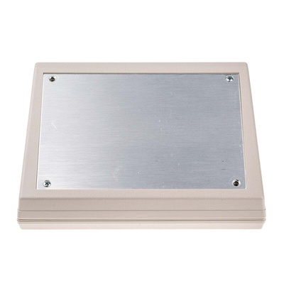 RS PRO White ABS Desktop Enclosure, Sloped Front, 127.37 x 178.14 x 73.56mm