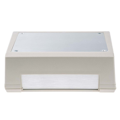 RS PRO White ABS Desktop Enclosure, Sloped Front, 127.37 x 178.14 x 73.56mm