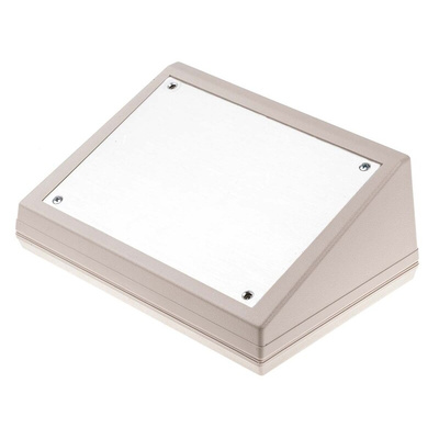 RS PRO White ABS Desktop Enclosure, Sloped Front, 127.37 x 178.14 x 73.56mm