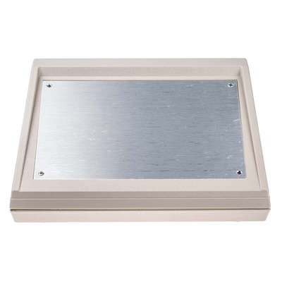 RS PRO White ABS Desktop Enclosure, Sloped Front, 203.2 x 254.01 x 101.6mm