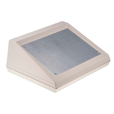RS PRO White ABS Desktop Enclosure, Sloped Front, 203.2 x 254.01 x 101.6mm
