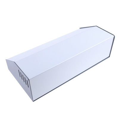 Hammond 519 Series Grey Aluminium, Steel Desktop Enclosure, Sloped Front, 350 x 180 x 100mm