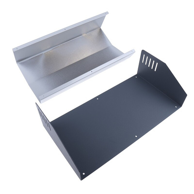 Hammond 519 Series Grey Aluminium, Steel Desktop Enclosure, Sloped Front, 350 x 180 x 100mm