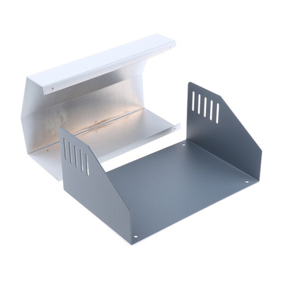 Hammond 519 Series Grey Aluminium, Steel Desktop Enclosure, Sloped Front, 220 x 150 x 100mm