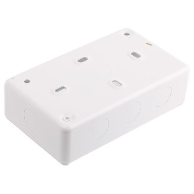 MK Electric Metalclad White Steel Back Box, BS, IP20, 2 Gangs, 147 x 86 x 38mm