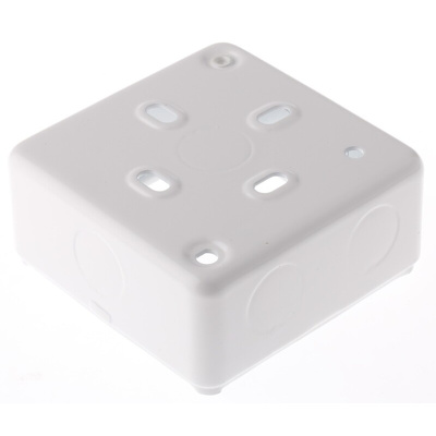 MK Electric Metalclad White Back Box, BS, IP20, 1 Gangs, 86 x 86 x 38mm