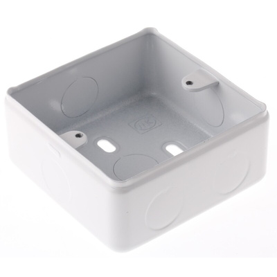 MK Electric Metalclad White Back Box, BS, IP20, 1 Gangs, 86 x 86 x 38mm